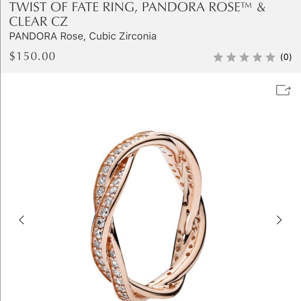 Rose gold pandora ring hardly worn